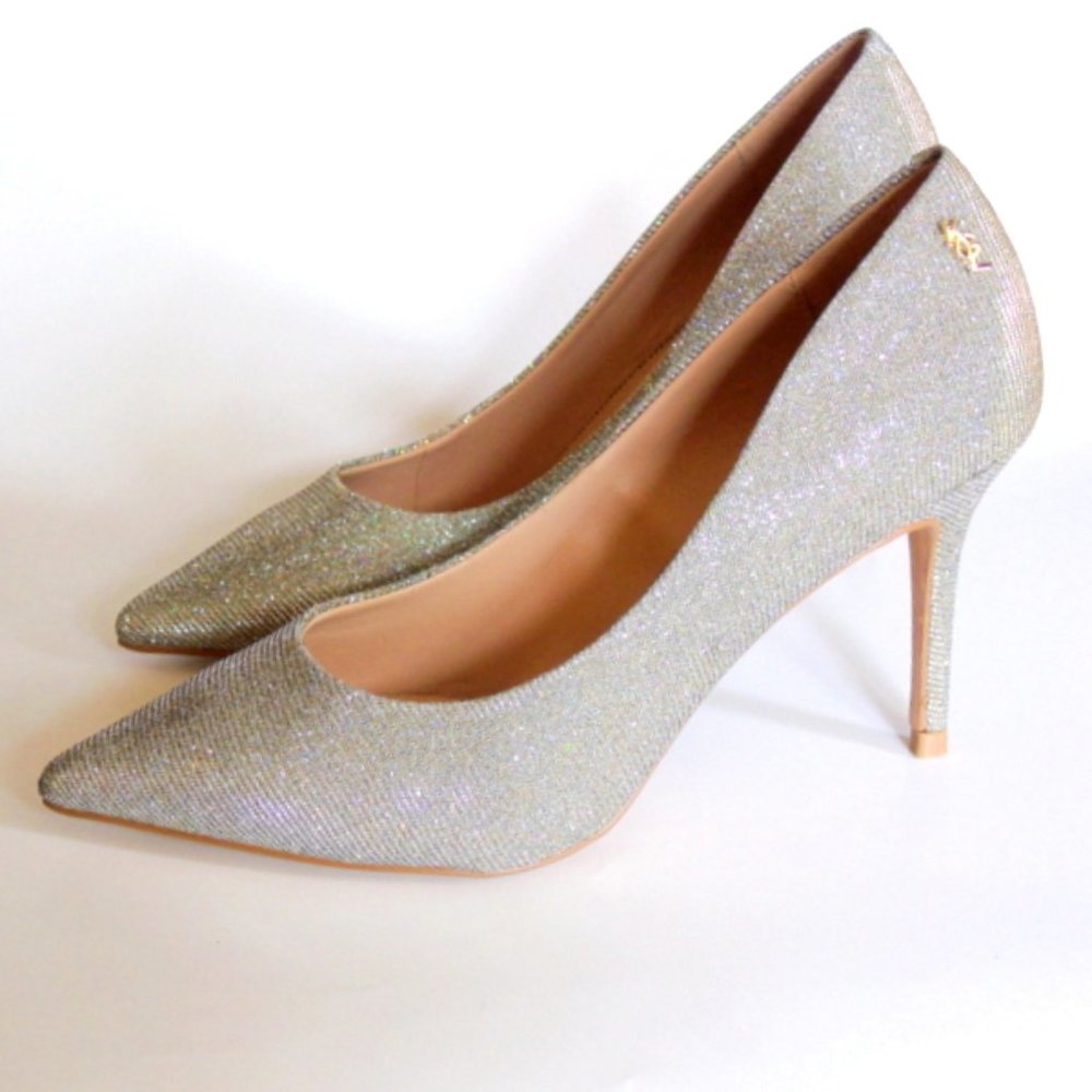 Kurt Geiger London Silver Metallic 3 Inch Heels Never Worn